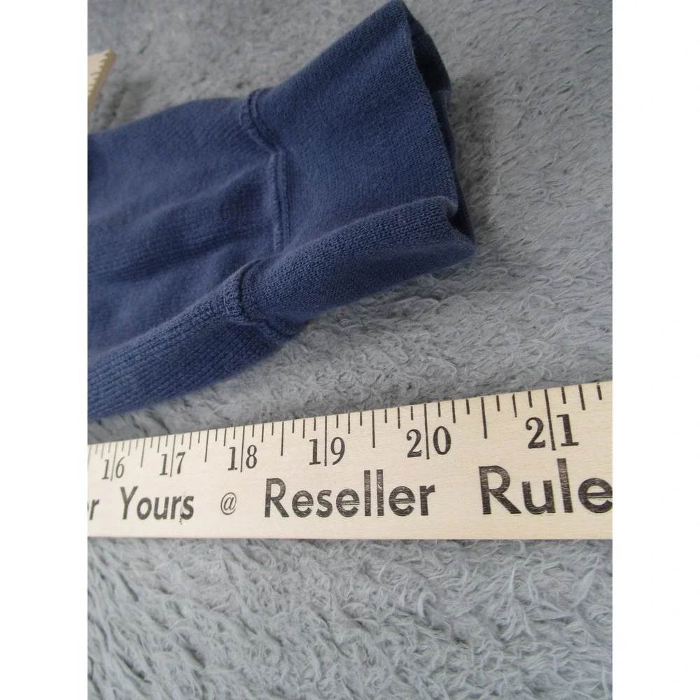 Polo Ralph Lauren Mens L Blue Waffle Knit Long Sleeve Henley Shirt Orange Pony